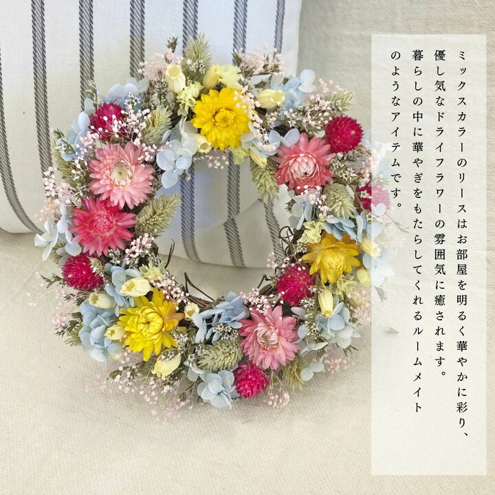 楽天市場】ドライフラワー リース プレゼント 誕生日 お祝い 結婚祝い  