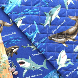 [カット済]クジラとサメ ネイビー【スモック】 手作りキット 女の子 男の子 簡単 手作り 生地 初心者 スモッグ 子供 ハンドメイド 手芸セット 95 100 110 115 120 3歳 4歳 5歳 保育園 幼稚園 入園準備 入園 準備 かわいい テッテ