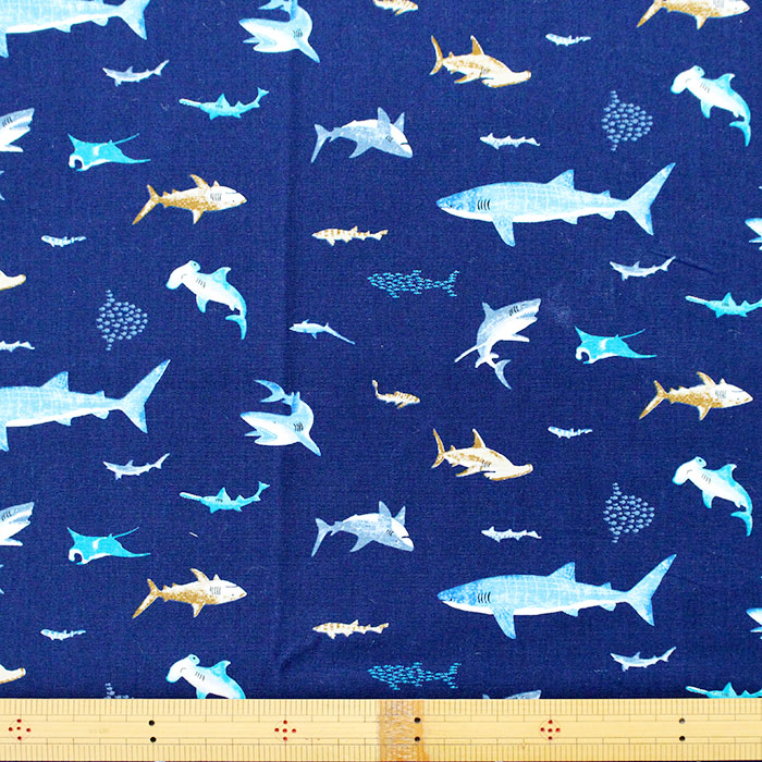 楽天市場】[カット済]サメのいる海【給食袋】手作りキット 薄手生地+
