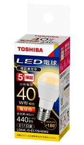 LDA4L-G-E17/S/40W2 ŃCebN LED`d@[40W`][dF][S440lm][E17][̍L180°]