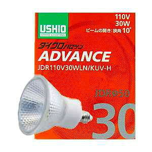 JDR110V30WLNKUVH USHIO �_�C�N���n���Q�������v ADVANCE(�A�h�o���X) �@110V�p�@��50mm 30W �i���p�j�@JDR110V30WLN/KUV-H