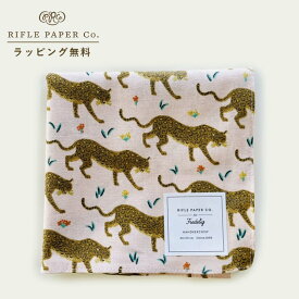 【12時までのご注文で当日出荷】ライフルペーパー ハンカチ ジャガー ピーチ Rifle Paper Co. 大判 日本製 ランチクロス バンダナ