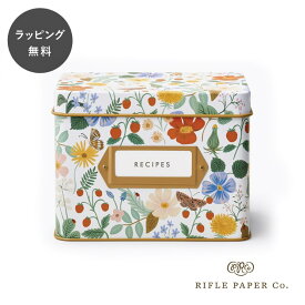 【あす楽】【12時までのご注文で当日出荷】ライフルペーパー レシピボックス ストロベリーフィールド Rifle Paper Co. ブリキ缶 TIN BOX フタ付き 小物入れ 収納