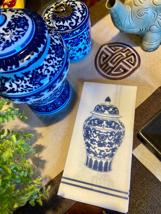 楽天市場】装飾 オーナメント キャニスター シノワズリ Blue & White 