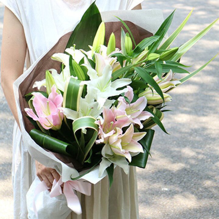 New売り切れる前に クール代込 花束 Loulou ブーケタイプ ピンク 赤 ユリ ギフト 誕生日 バラ フラワー 花 別途送料 結婚祝い 結婚記念日 プレゼント Fucoa Cl