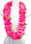 フラダンス衣装　レイ　ハワイ　花飾り　イベント　フラ ハワイアンレイ　フラワーレイ　フラワーズレイ　ホットピンク
