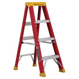 Louisville Ladder（ルイビルラダー） ファイバー脚立シングルステップ［レッド］耐荷重135kg【4ft（120cm）】 L-3016-04