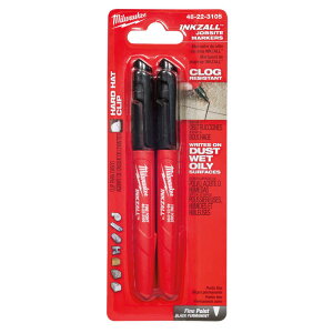 MILWAUKEE�i�~���E�H�[�L�[�j INKZALL Fine Point �W���u�T�C�g�}�[�J�[ �u���b�N (2-Pack) �}�W�b�N�y�� ���\�����y�� 48-22-3105