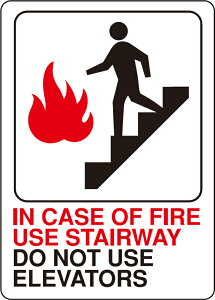 HY-KO 5x7 TCv[gyIN CASE OF FIRE USE STAIRWAYz 13×18cm HY-D-19