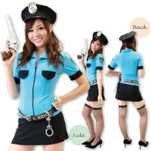【定番!制服コスプレ】ミニスカポリスウーマン ミニスカが超セクシーな婦警さんコスチューム SUN113│婦警 警察官 女性用 女性向け レディース ハロウィン 衣装 イベント