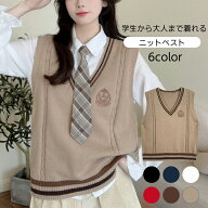 制服 ニットベスト Vネック スクールベスト 女子高生 JK 中学生 可愛い 大人 学生 制服 お出かけ おしゃ…