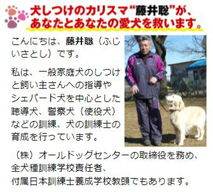 楽天市場】ダメ犬脱出、藤井聡の犬のしつけ方法DVD【日本一のカリスマ 