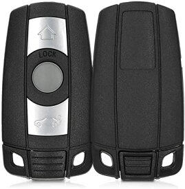kwmobile 車 カーキー スペア 対応: BMW 3-ボタン 車のキー (Keyless Go 対応機種のみ) - ハード 保護 プロテクター ブランクキー 黒色