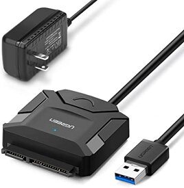 UGREEN SATA USB変換アダプター 2.5/3.5インチ HDD SSD UASP対応 SATA3 USB3.0変換ケーブル 最大6TB 高速転送 電源アダプター付き