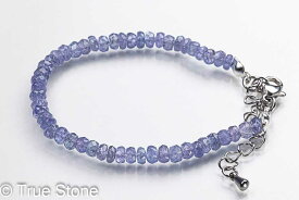 タンザナイト ボタンカット アジャスター ブレスレット ブルーゾイサイト 4mm-4.3mm ゾイサイト ステンレス鋼 パワーストーン 原石 天然石