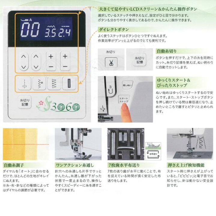楽天市場】5,500円OFFクーポンあり ジャノメ 家庭用ミシン サンカクヤ 