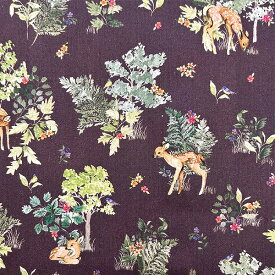 生地 リバティ・ファブリックス Forest Delights フォレストデライツ 363J7307-TDU-A茶 【数量×10cm単位】(最低30cmから) リバティプリント タナローン　LIBERTY