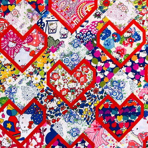 n oeBEt@ubNX Hello Kitty Patchwork Hearts pb`[Nn[c DC34428-TDD-J24A y×10cmPʁz(Œ30cm) oeBvg ^i[@LIBERTY
