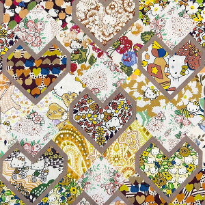 n oeBEt@ubNX Hello Kitty Patchwork Hearts pb`[Nn[c DC34428-TDD-J24D y×10cmPʁz(Œ30cm) oeBvg ^i[@LIBERTY