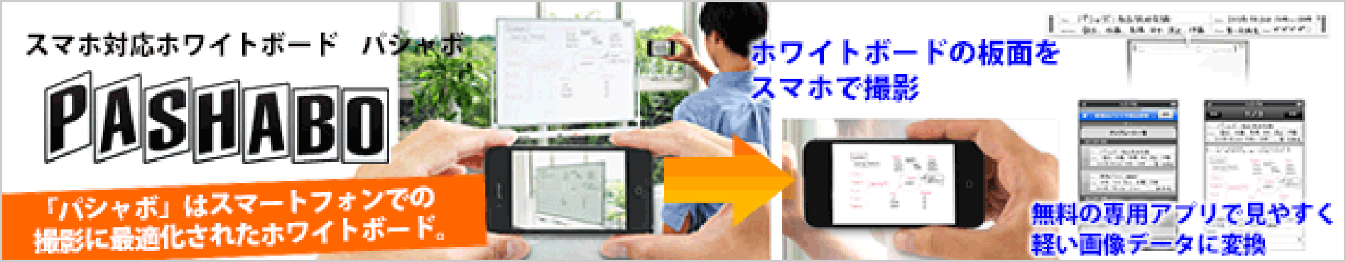 スマホ対応ホワイトボード「パシャボ」