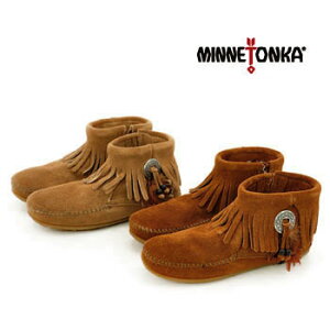 MINNETONKA ~lgJ fB[X Concho Feather Side Zip Bootm522/527Tn(59s-5)