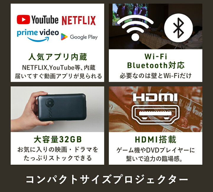 楽天市場】【期間限定2000円OFF】カベーニ モバイル プロジェクター  