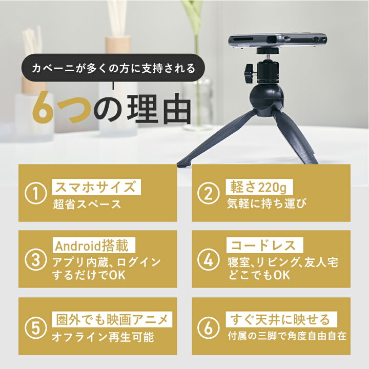 楽天市場】【期間限定2000円OFF】カベーニ モバイル プロジェクター 