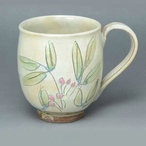 マグカップ コーヒーカップ 京焼 清水焼 陶器製 プレゼント 人気 和食器 粉引草花(ピンク) こびきそうか(ぴんく) 日本製 高級 おしゃれ