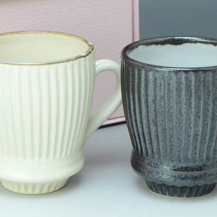 ペアマグカップ ペア マグカップ 京焼 清水焼 陶器製 日本製 おしゃれ 人気 食器 ギフト釉ソギ ゆうそぎ 清水焼と宇治茶の宇治茶園