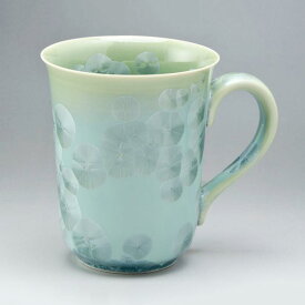 マグカップ 京焼 清水焼 磁器製 日本製 おしゃれ 食器 グランデマグカップ 1 客 紙箱 花結晶（緑） (はなけっしょう（みどり）) おしゃれ 食器 湯のみ 湯飲 来客用にも ゆのみ