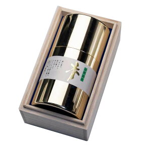 【 送料無料 】 メタル金茶筒 宇治茶 1本缶 玉露 木箱セット 特上 高級 高品質 茶葉 緑茶 お茶 日本茶 京都 老舗 贈り物 ギフト プレゼント 御祝 御礼 内祝 母の日 父の日 敬老の日 お中元 お歳