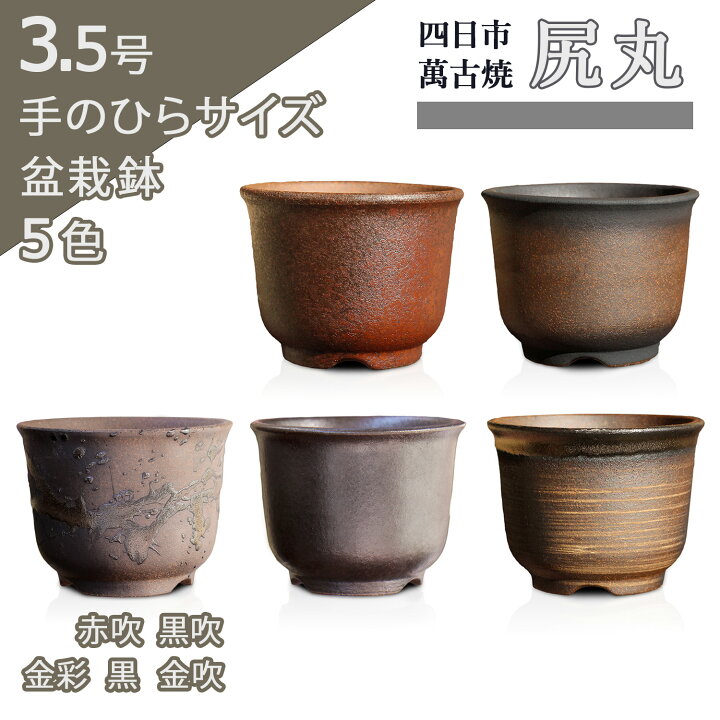 楽天市場】盆栽鉢 陶器 3.5号 尻丸 おしゃれ 専門店 ミニ 小さい 