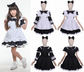 【SALE】 ハロウィン 衣装 コスチューム コスプレ 仮装 女の子 子ども 子供 キッズ 小学生 保育園 かわいい お手軽 アリス ドレス 3点セット かわいい ふんわりシルエット 90cm 100cm 黒 ブラック 誕生日 プレゼント 家 遊び 室内 配信衣装 youtuber youtube