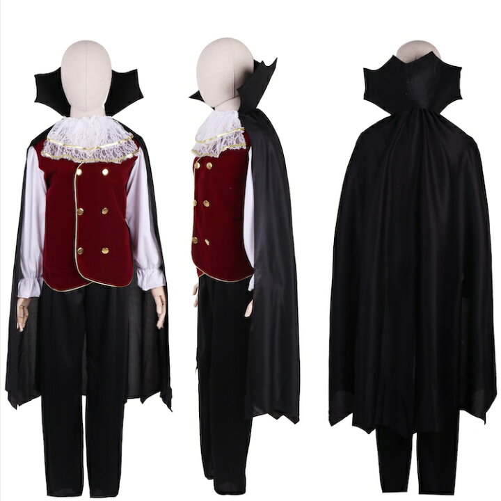 楽天市場 ハロウィン 衣装 コスチューム コスプレ 仮装 男の子 女の子 子ども 子供 キッズ 小学生 保育園 かわいい かっこいい お手軽3点セット ドラキュラ マント なりきり 1cm 130cm お家遊び 家 遊び 室内 遊び着 Zoom オンライン 飲み会 宅飲み アウトドアホビー