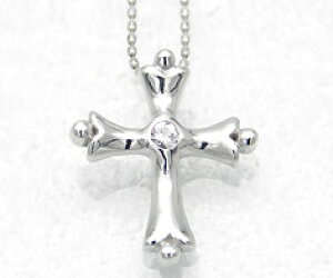 OPEN23周年ポイント3倍 SV925 ホワイトサファイア クロス ペンダントネックレス シルバー925 SILVER スターリングシルバー 十字架 サファイヤ 誕生日 12月誕生石 カットボールチェーン メッセージ
