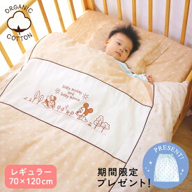 日本製 ベビー布団セット 10点 オーガニックコットン ダブルガーゼ 綿100% 全て洗える 70×120cm レギュラーサイズ ディズニー ベビーミッキー ベビーミニー Disney 出産準備 ギフト un doudou RF