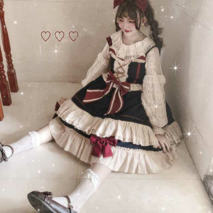 楽天市場 ワンピース ロリータ ロリータワンピース 甘ロリ カジュロリ ゴスロリ レディース レース キュート 可愛い プリンセス ロリータ風ワンピ クラシカル ミディアム丈 ヘッドドレス 半袖 夢かわ Urubei 楽天市場店