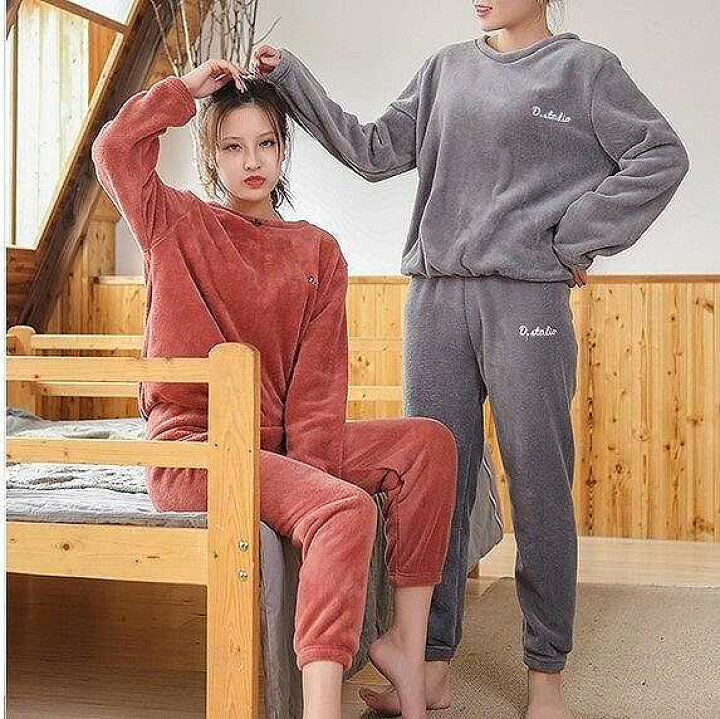 楽天市場 モコモコルームウェア ルームウェア もこもこ モコモコパジャマ パジャマ もこもこ ルームウェア 上下セット パジャマ レディース 冬 部屋着 あったか 長袖 かわいい ルーム パジャマ レディース 冬 寝巻き 可愛い Roomwear 冬 新着 Urubei 楽天市場店
