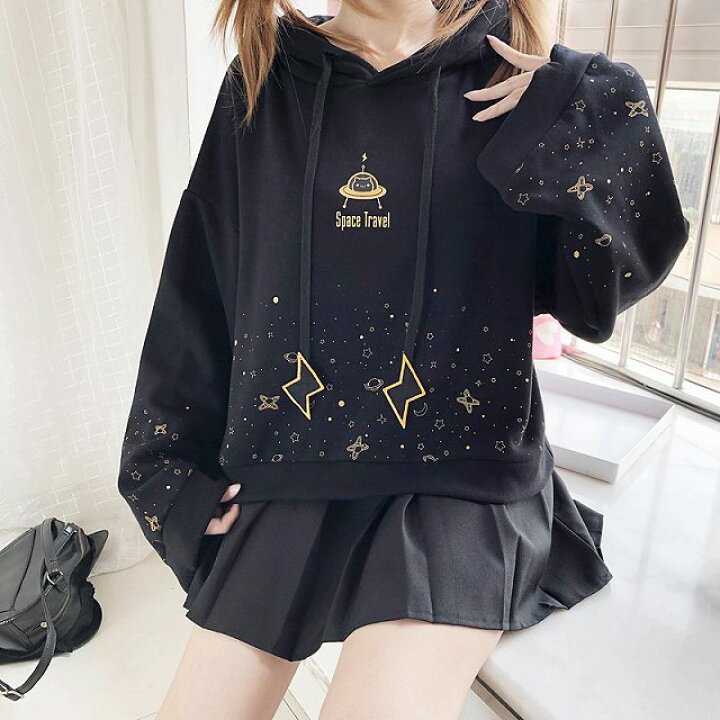 楽天市場 病みかわいい パーカー 病み 服 ゆめかわいい ワンピース ゴシック パーカー 病みかわ ゆめかわ オーバーサイズ ゆったり パーカー 大きめフード ワイドスリーブ 送料無料 Urubei 楽天市場店