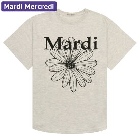 マルディメクルディ Mardi Mercredi Tシャツ TSHIRT FLOWERMARDI OATMEAL BLACK 半袖 レディース 韓国 ファッション アパレル