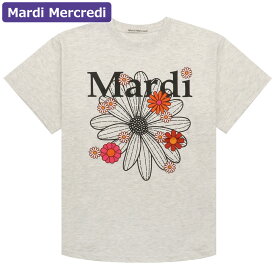 マルディメクルディ Mardi Mercredi Tシャツ TSHIRT FLOWERMARDI BLOSSOM OATMEAL BLACK 半袖 レディース 韓国 ファッション アパレル