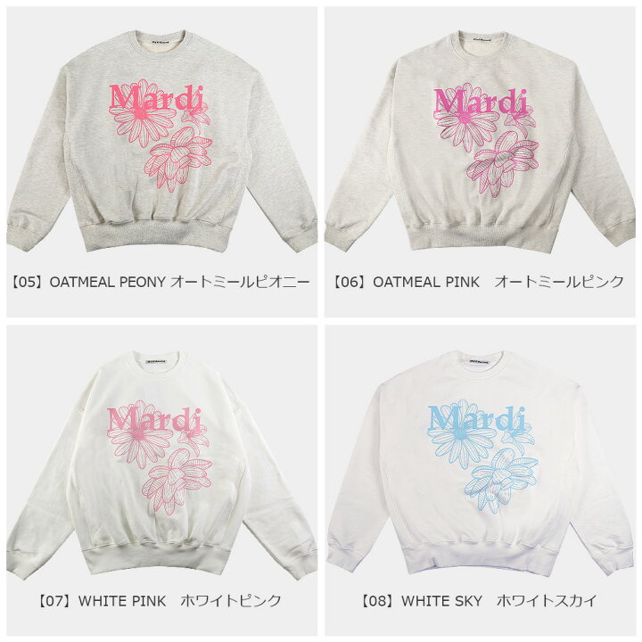 マルディメクルディ Mardi Mercredi スウェット SWEATSHIRT TRIPLE FLOWER 長袖 レディース 韓国 ファッション アパレル US style