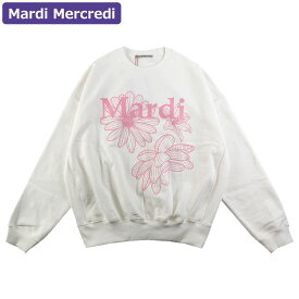 マルディメクルディ Mardi Mercredi スウェット SWEATSHIRT TRIPLE FLOWER WHITE PINK 長袖 レディース 韓国 ファッション アパレル