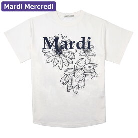 マルディメクルディ Mardi Mercredi Tシャツ TSHIRT TRIPLE FLOWER IVORY NAVY 半袖 レディース 韓国 ファッション アパレル