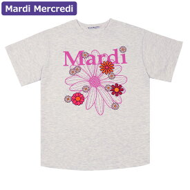 マルディメクルディ Mardi Mercredi Tシャツ TSHIRT FLOWERMARDI BLOSSOM OATMEAL PINK 半袖 レディース 韓国 ファッション アパレル