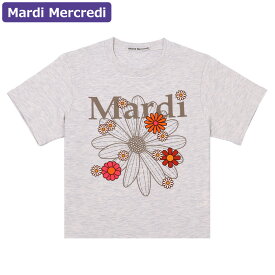マルディメクルディ Mardi Mercredi Tシャツ SLIM TSHIRT FLOWERMARDI BLOSSOM OATMEAL TAUPE 半袖 レディース 韓国 ファッション アパレル スリムサイズ