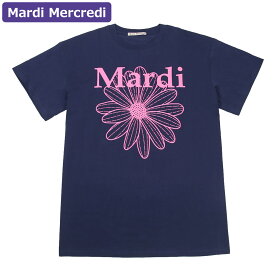 マルディメクルディ Mardi Mercredi Tシャツ UNISEX TSHIRT FLOWERMARDI NAVY PINK 半袖 レディース 韓国 ファッション アパレル