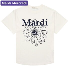 マルディメクルディ MARDI MERCREDI アパレル Tシャツ IVORY NAVY 半袖 TSHIRT FLOWERMARDI 韓国 ファッション