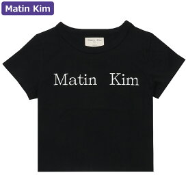 マーティンキム Matin Kim Tシャツ LOGO CROP TOP BLACK 半袖 レディース 韓国 ファッション アパレル