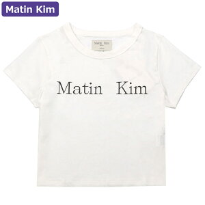}[eBL Matin Kim TVc LOGO CROP TOP WHITE  fB[X ؍ t@bV Ap